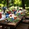 4pcs 4th of July Candle Ring Wreaths - Patriotic American Daisy Floral Holders for Independence Day Table Decor & Memorial Day Centerpieces